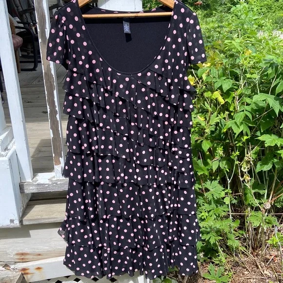 INC International Concepts Polka Dot Tiered Dress Women's Size XL - Picture 1 of 5